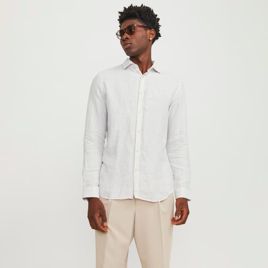 Jack & Jones Overhemden Parker Linen Stripe White - Image 4