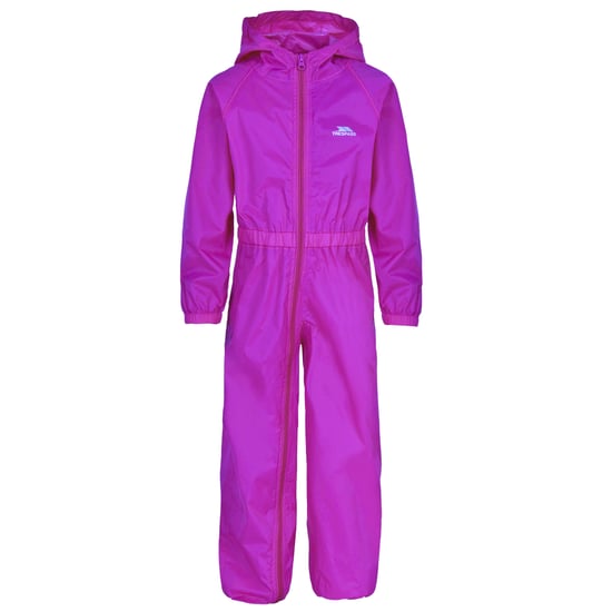 Trespass Childrens/Kids Button Rain Suit (Purple Orchid) - Image 1