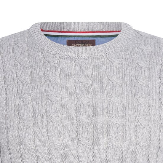 Cappuccino Italia Tröjor Kabel Pullover Grå Grå - Image 2