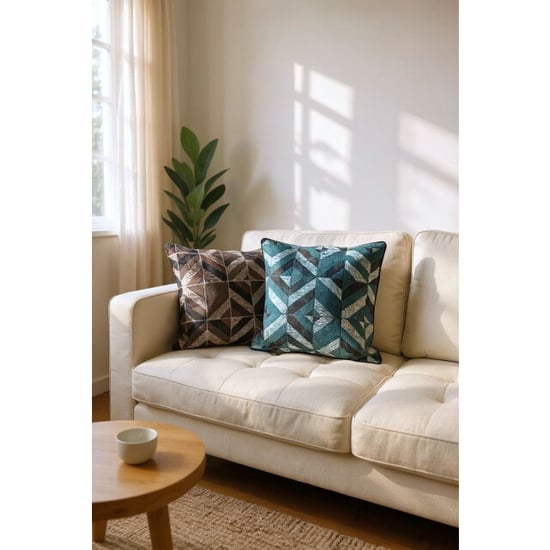 Gek op kussens! Stripe patchwork #2 | 45 x 45 cm | kussenhoes | pu leder - Image 2