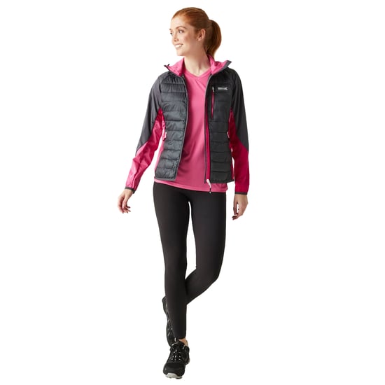 Regatta Womens/Ladies Andreson Pro Hybrid Jacket (Seal Grey/Flamingo Pink) - Image 4