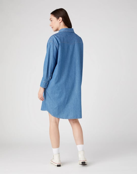 Wrangler Denim shirtdress mid indigo - Image 2