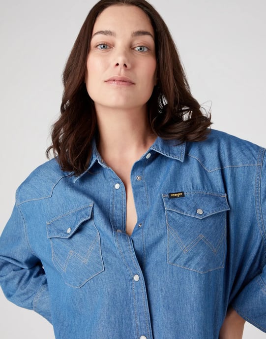 Wrangler Denim shirtdress mid indigo - Image 4