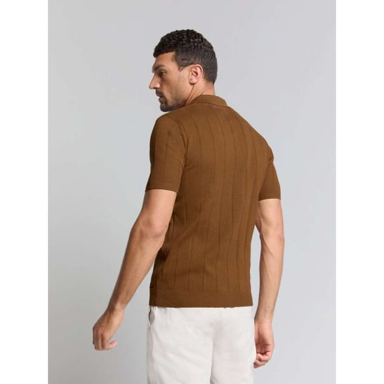 No Excess Pullover short sleeve polo button s camel - Image 5