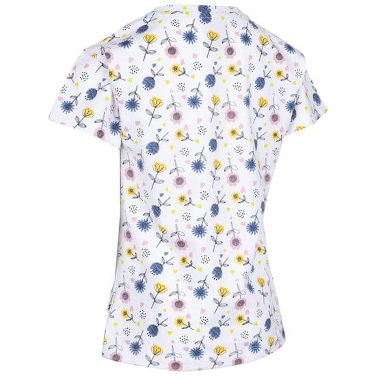 Trespass Girls Pleasantly Floral T-Shirt (White/Blue/Yellow) - Image 2