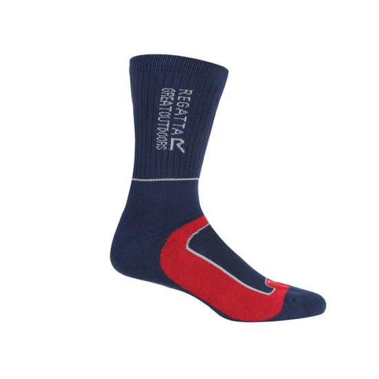 Regatta Mens Samaris 2 Season Socks (Pack of 2) (Navy/Dark Red) - Image 3