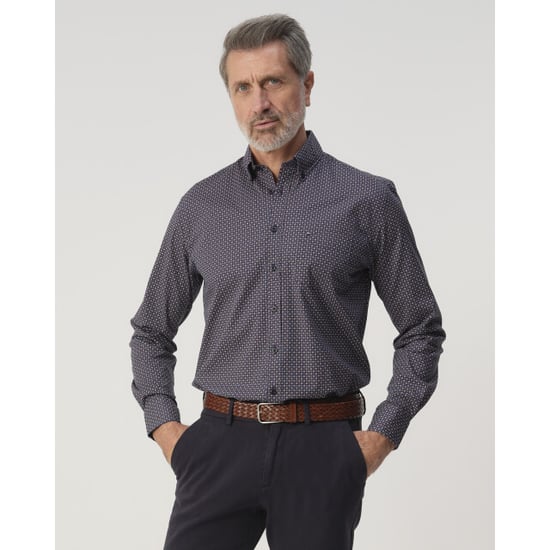 Campbell Casual overhemd donker - Image 1