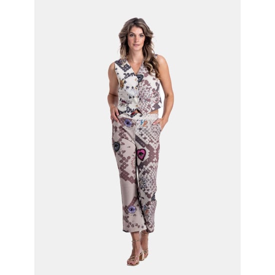 Mucho Gusto Pantalon moon met slangenprint en kunstzinnige bedrukte patches - Image 5