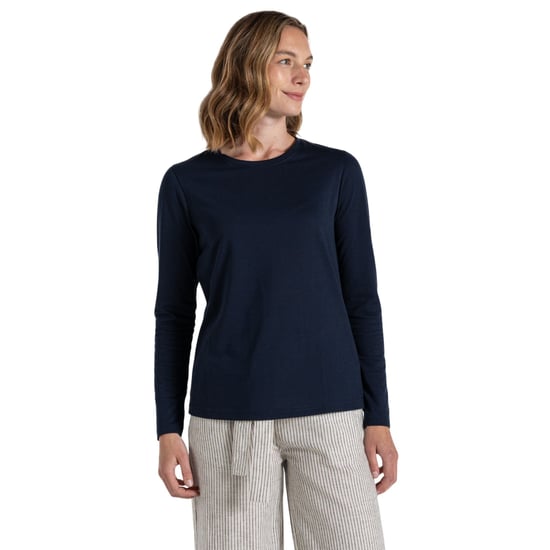 Craghoppers Dames akona stripe nosilife t-shirt met lange mouwen - Image 1
