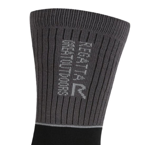 Regatta Mens Samaris 2 Season Socks (Pack of 2) (Black/Dark Steel) - Image 2