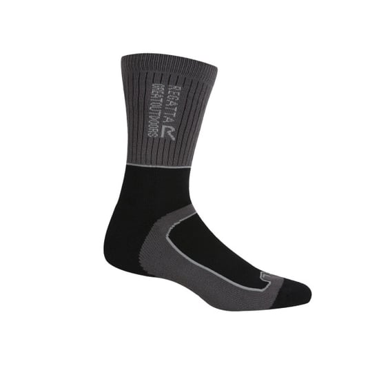 Regatta Mens Samaris 2 Season Socks (Pack of 2) (Black/Dark Steel) - Image 3