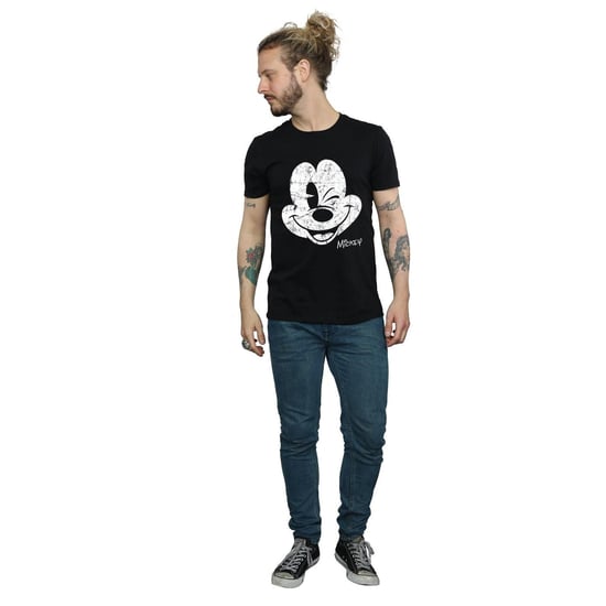 Li-cense Disney heren mickey mouse distressed gezicht t-shirt - Image 2