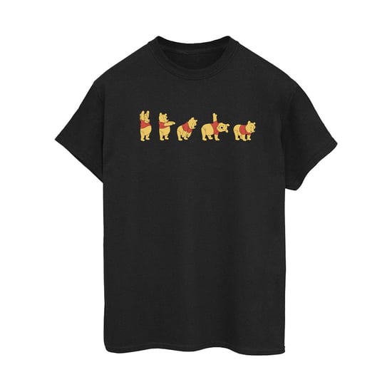 Disney Womens/Ladies Winnie The Pooh Stretching Cotton Boyfriend T-Shirt (Black) - Image 1