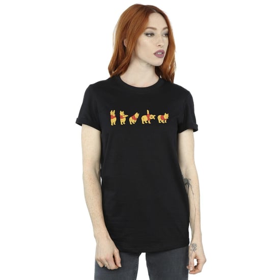 Disney Womens/Ladies Winnie The Pooh Stretching Cotton Boyfriend T-Shirt (Black) - Image 2