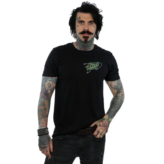Disney Mens Toy Story Neon Pizza Planet Breast Print T-Shirt (Black) - Image 2