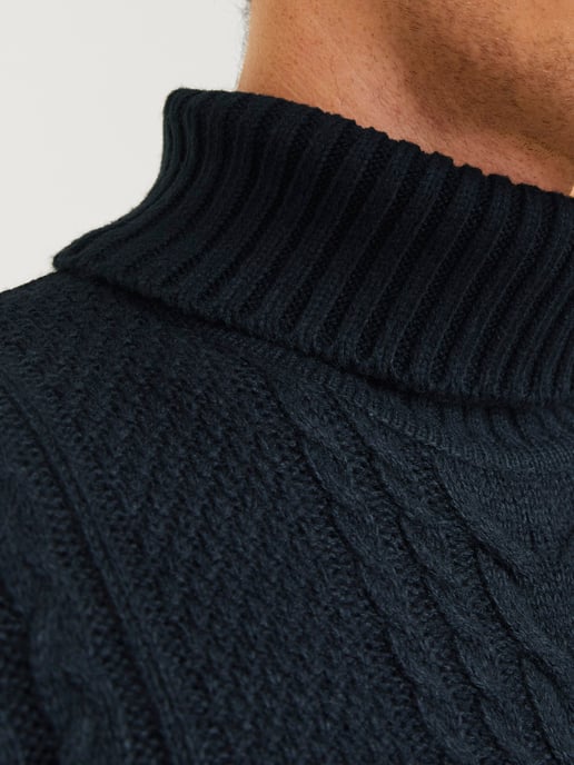 Jack & Jones Tröja Craig Knit Roll Neck Blå - Image 4