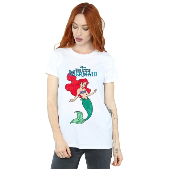 Disney Womens/Ladies The Little Mermaid Line Ariel Cotton Boyfriend T-Shirt (White) - Image 2