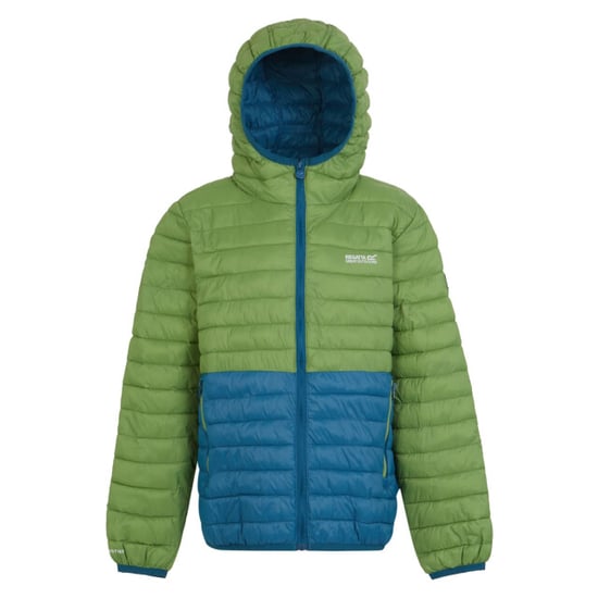 Regatta Childrens/Kids Hillpack II Colour Block Padded Jacket (Piquant Green/Moroccan Blue) - Image 1
