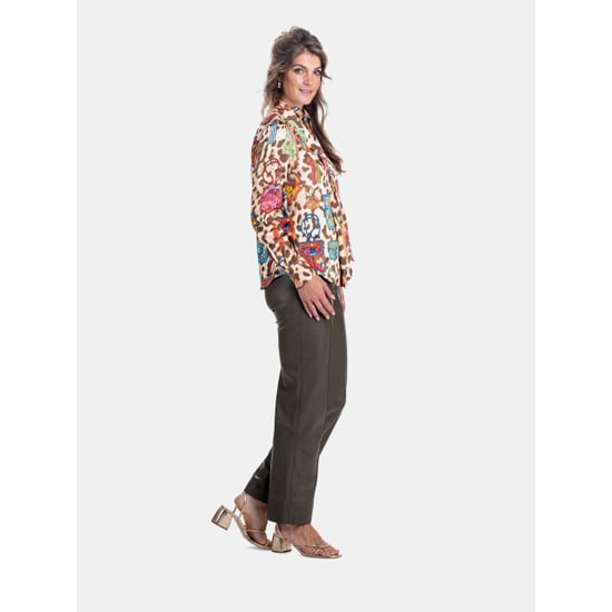 Mucho Gusto Blouse vinci met panterprint en kunstzinnige gedrukte tasjes - Image 4