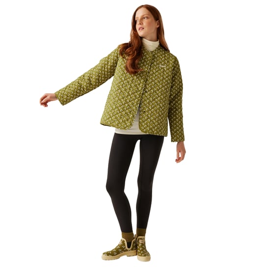 Regatta Womens/Ladies Orla Kiely Daisy Quilted Jacket (Clover Green) - Image 4