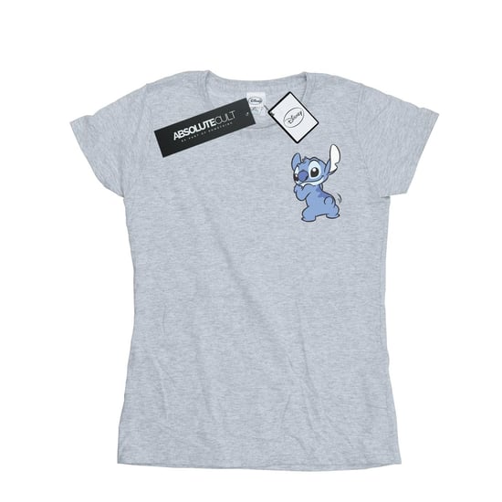 Disney Womens/Ladies Lilo And Stitch Stitch Backside Breast Print Cotton T-Shirt (Sports Grey) - Image 1