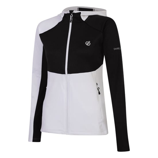 Dare 2B Womens/Ladies Convey II Hooded Core Stretch Midlayer (White/Black) - Image 3