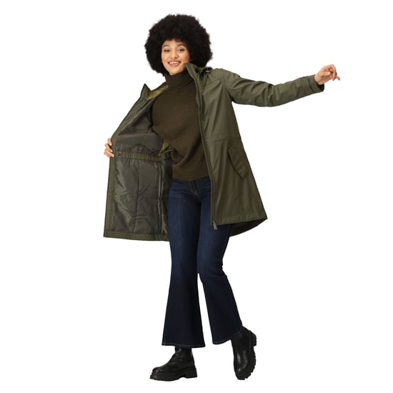 Regatta Womens/Ladies Fantine Baffled Padded Jacket (Dark Khaki) - Image 6