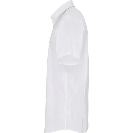 Premier Kortärmad skjorta i poplin och stretch för herrar (Vit) - Image 3