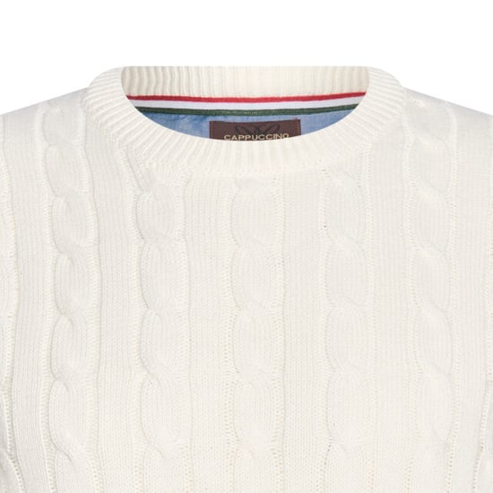 Cappuccino Italia Tröjor Kabel Pullover Vit Vit - Image 2