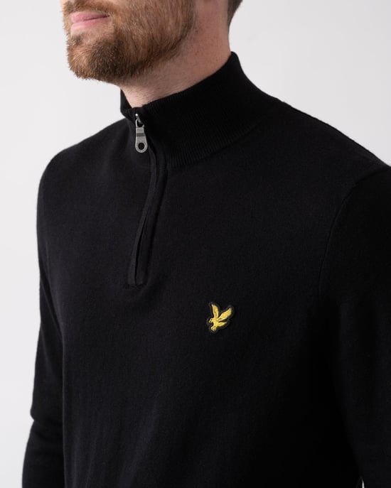 Lyle & Scott Cotton Merino Mens Quarter Zip Jumper - Image 2