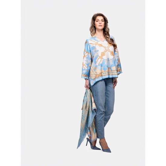 Mucho Gusto Zijden blouse seta ketting en kwasten print - Image 2