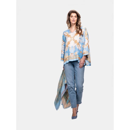 Mucho Gusto Zijden blouse seta ketting en kwasten print - Image 3