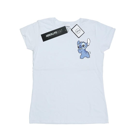 Disney Womens/Ladies Lilo And Stitch Stitch Backside Breast Print Cotton T-Shirt (White) - Image 1