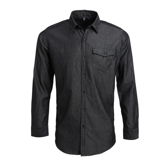 Premier Heren denim jean stijl gestikt overhemd - Image 1