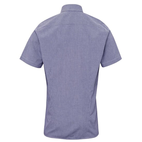 Premier Heren micro gingham geruit katoenen overhemd met korte mouwen - Image 2
