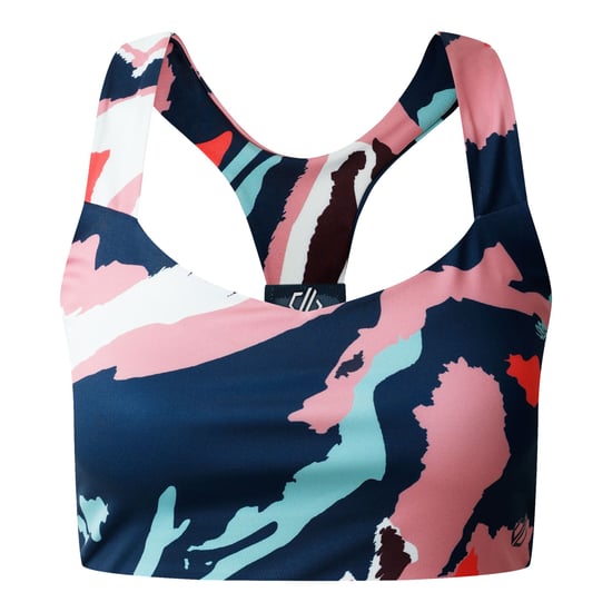 Dare 2B Womens/Ladies Marble Swirl Sports Bra (Light Pink/White/Navy) - Image 1