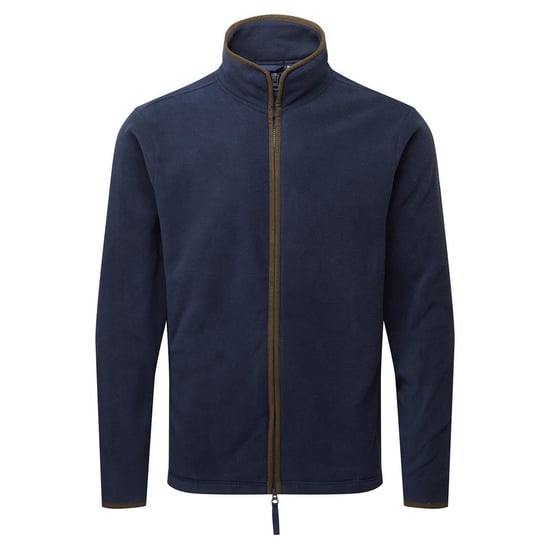 Premier Mens Artisan Fleece Jacket (Navy/Brown) - Image 1