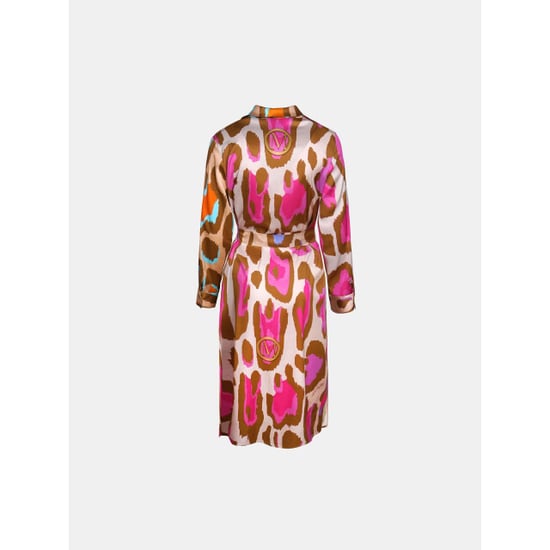 Mucho Gusto Lerici jurk met degradé oranje fuchsia print en luipaard patroon - Image 3