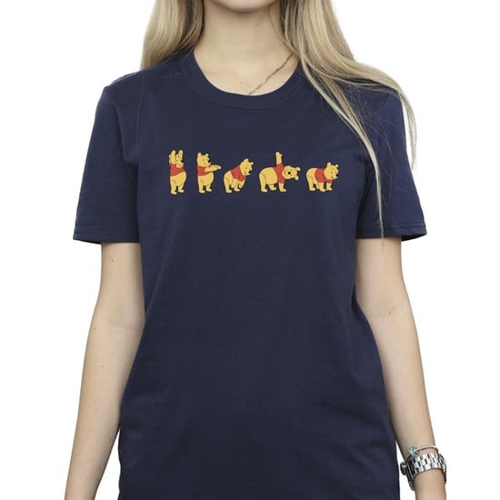 Disney Womens/Ladies Winnie The Pooh Stretching Cotton Boyfriend T-Shirt (Navy Blue) - Image 3