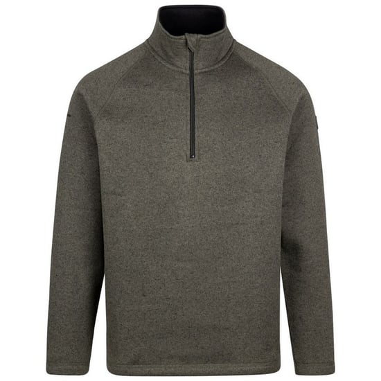 Trespass Mens Corsham Marl Half Zip Fleece Top (Dark Vine) - Image 1