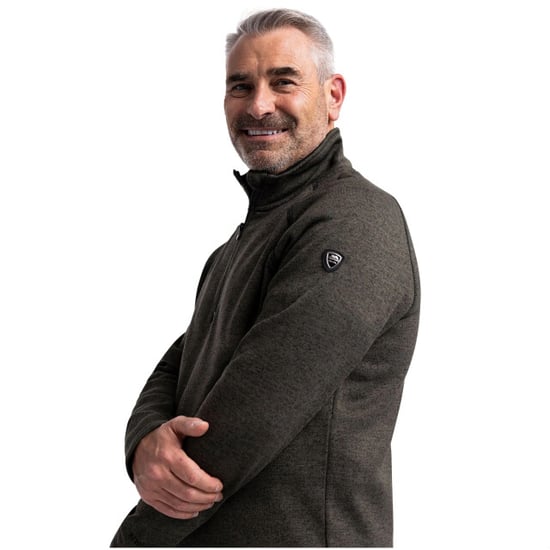 Trespass Mens Corsham Marl Half Zip Fleece Top (Dark Vine) - Image 3