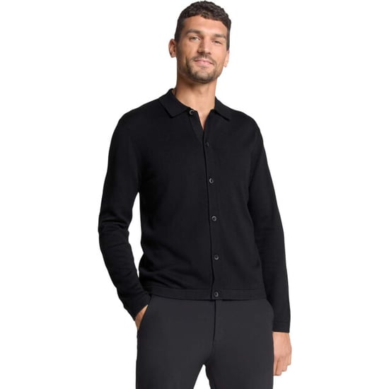 No Excess Pullover full button polo black - Image 1