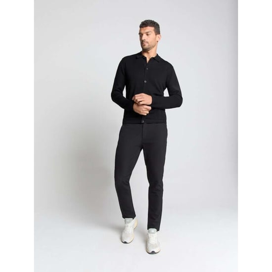 No Excess Pullover full button polo black - Image 2