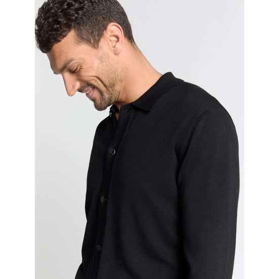 No Excess Pullover full button polo black - Image 4