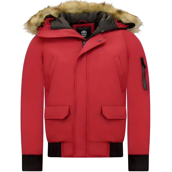Enos Korte winterjas met faux bontkraag - Image 1