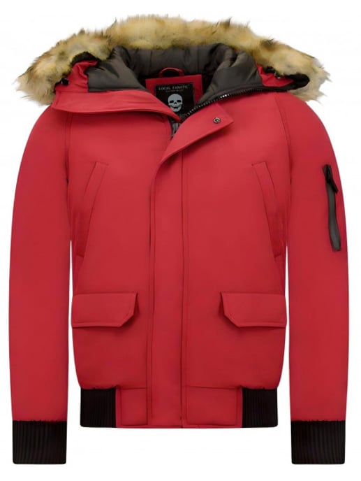 Enos Korte winterjas met faux bontkraag - Image 2
