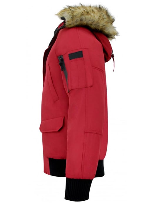 Enos Korte winterjas met faux bontkraag - Image 3
