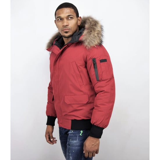 Enos Korte winterjas met bontkraag - Image 6