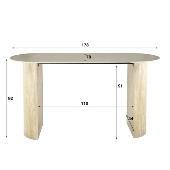 Hoyz bartafel romano arch plat ovaal 180cm keramiek travertin - Image 2
