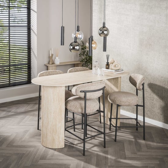 Hoyz bartafel romano arch plat ovaal 180cm keramiek travertin - Image 3